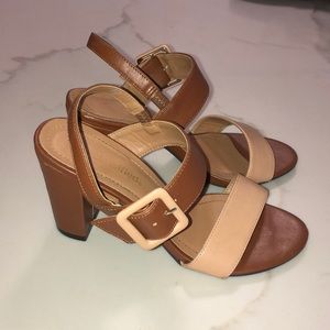 Double nude block heels